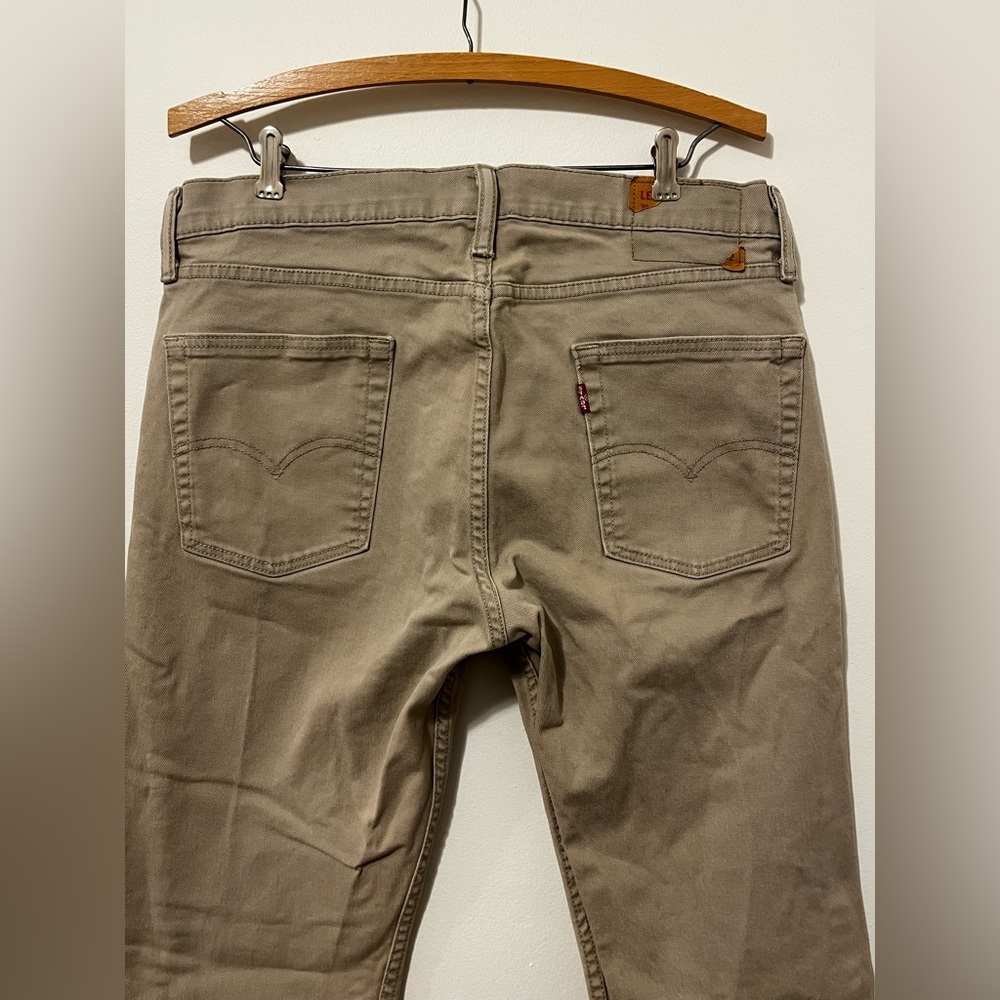 LEVI’S 501 Original Fit Twill Mens Jeans 34x32 Straight Leg Tan - Picture 7 of 12